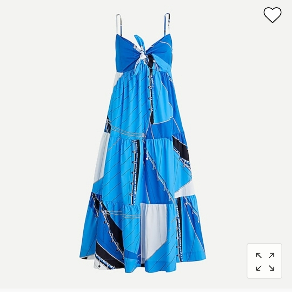 J Crew Ratti Regatta Print cotton poplin dress pockets 2 xs Beautiful